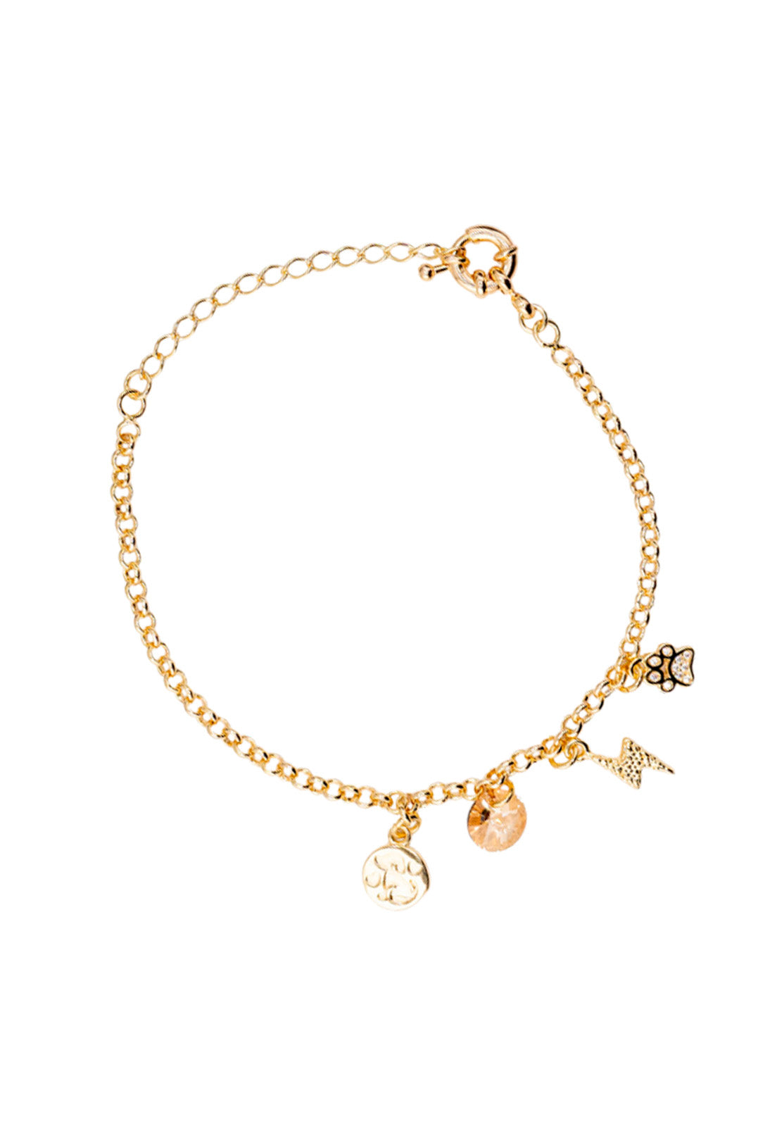 Pulsera Cloe Gold Con Baño de Oro 24k y Cristales Genuinos Golden Shadow