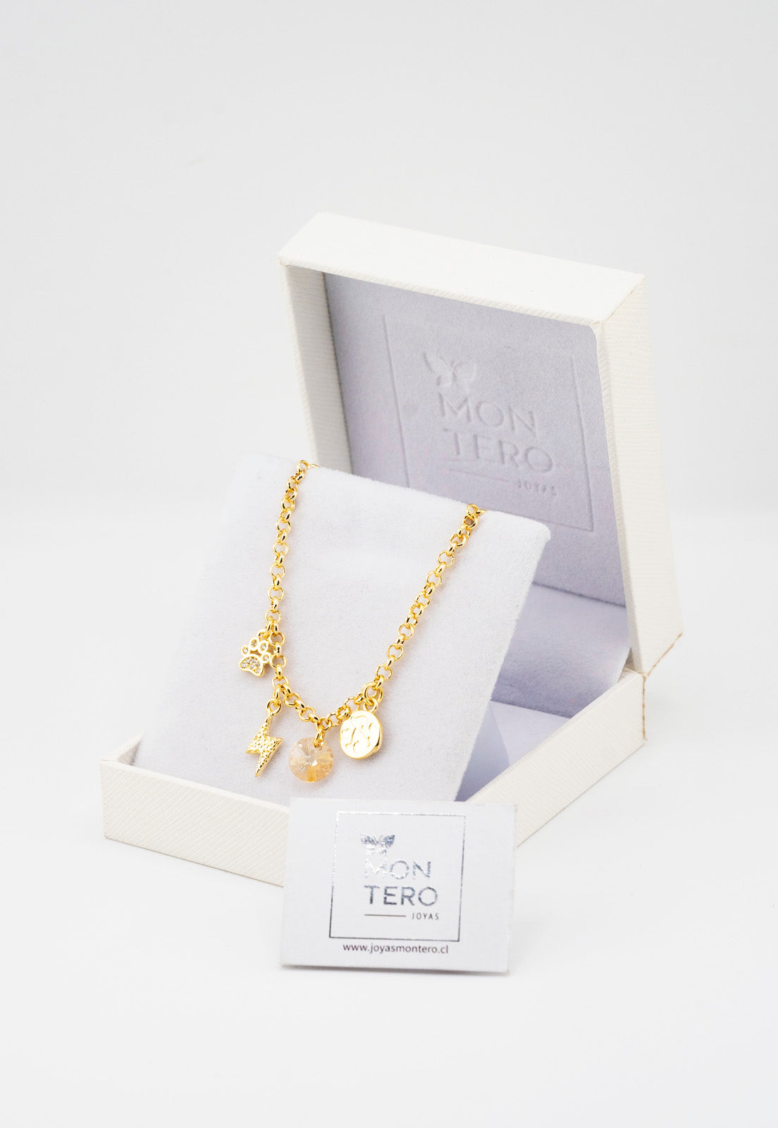 Pulsera Cloe Gold Con Baño de Oro 24k y Cristales Genuinos Golden Shadow