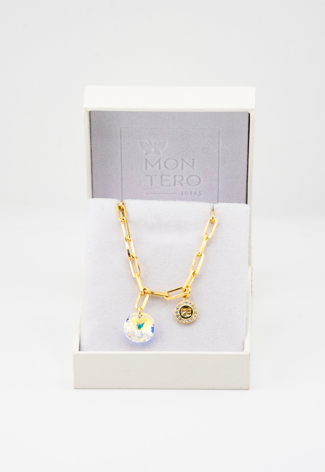 Pulsera Esperanza Gold Con Baño de Oro 24k y Cristale Genuinos Aurora Boreal