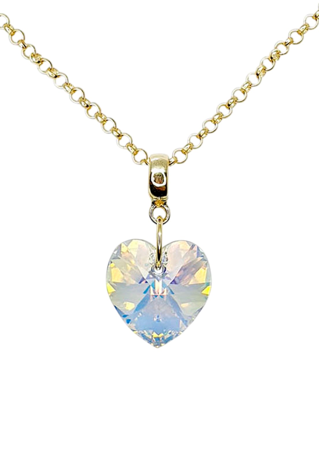 Collar Gran Romance Gold 24K Cristal Genuino Aurora Boreal