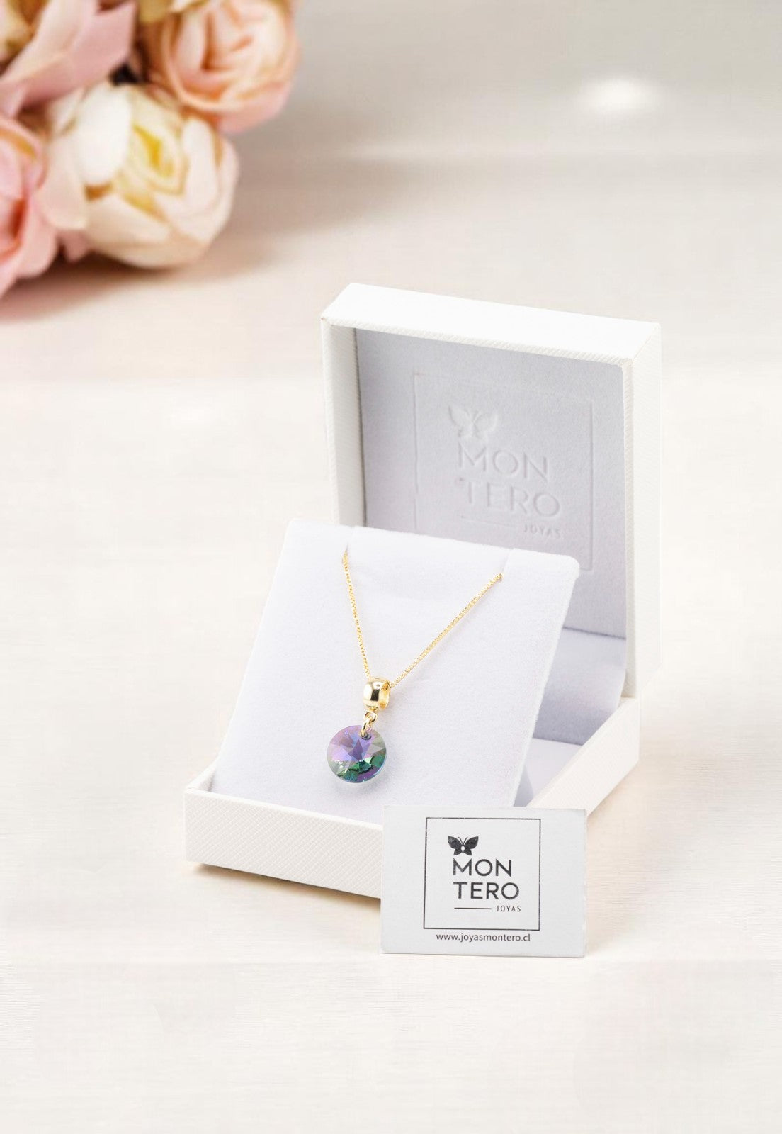 Collar Aurora Gold 24K Cristal Genuino Paradise Shinne