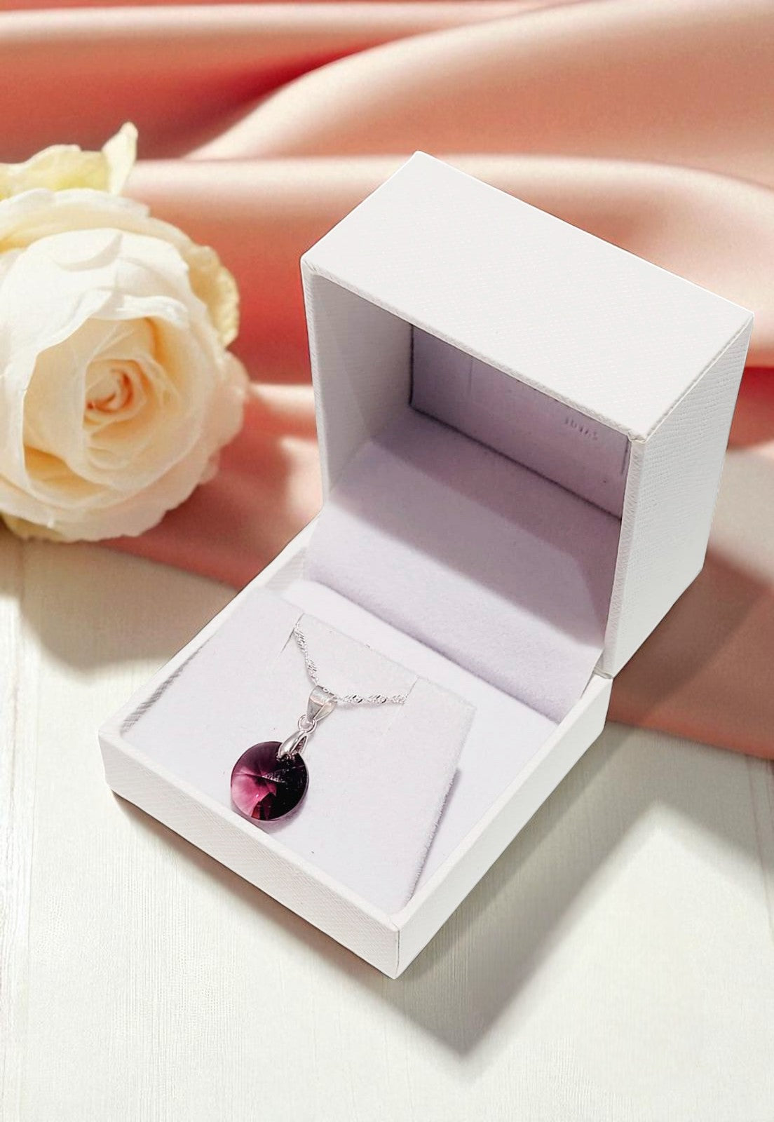 Collar Paris Plata 925 Cristal Genuino Amathyste