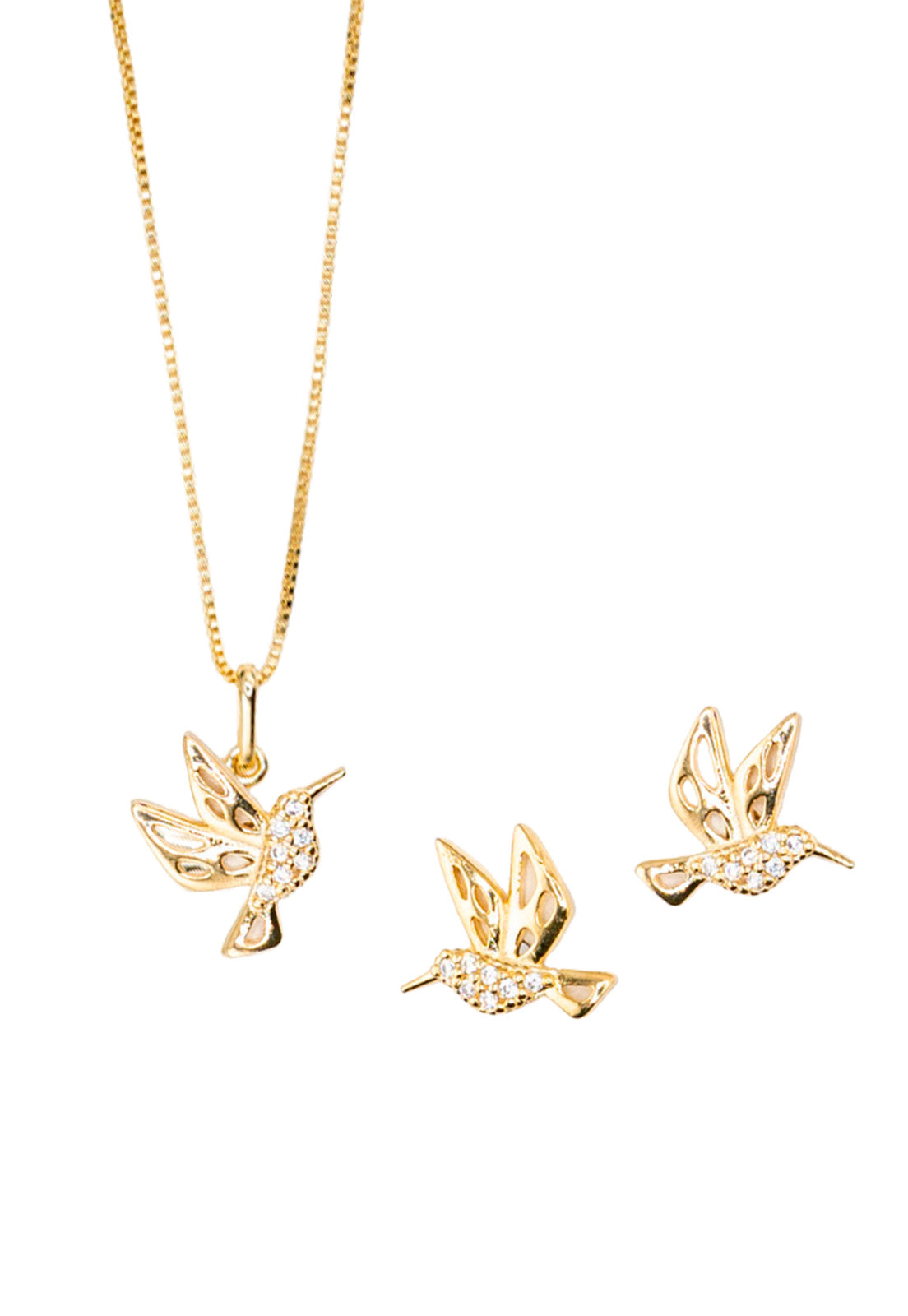 Conjunto Colibri Gold 24K Micro Circones