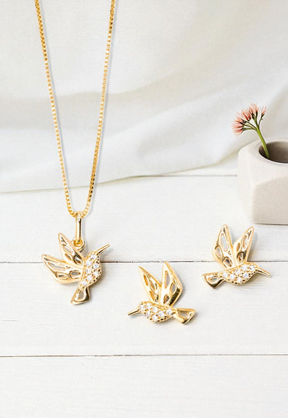 Conjunto Colibri Gold 24K Micro Circones