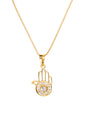 Collar Fatima con Microcircones Baño de oro 24k