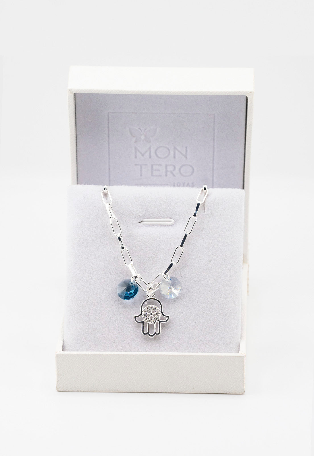 Pulsera Blue Baño de Oro Blanco y Cristales Genuinos Denim Blu