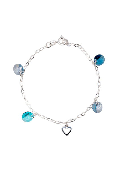 Pulsera Marie Plata Italiana 925 Cristal Blue Shade