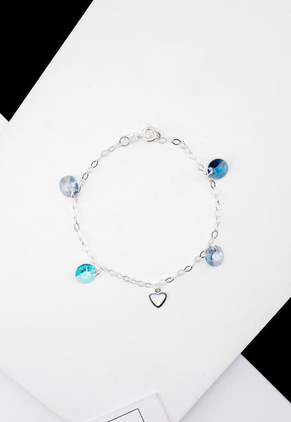 Pulsera Marie Plata Italiana 925 Cristal Blue Shade