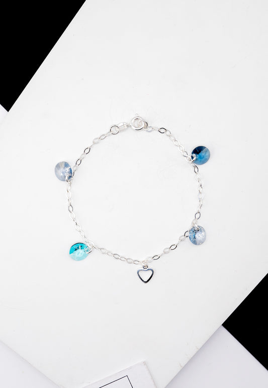 Pulsera Marie Plata Italiana 925 Cristal Blue Shade