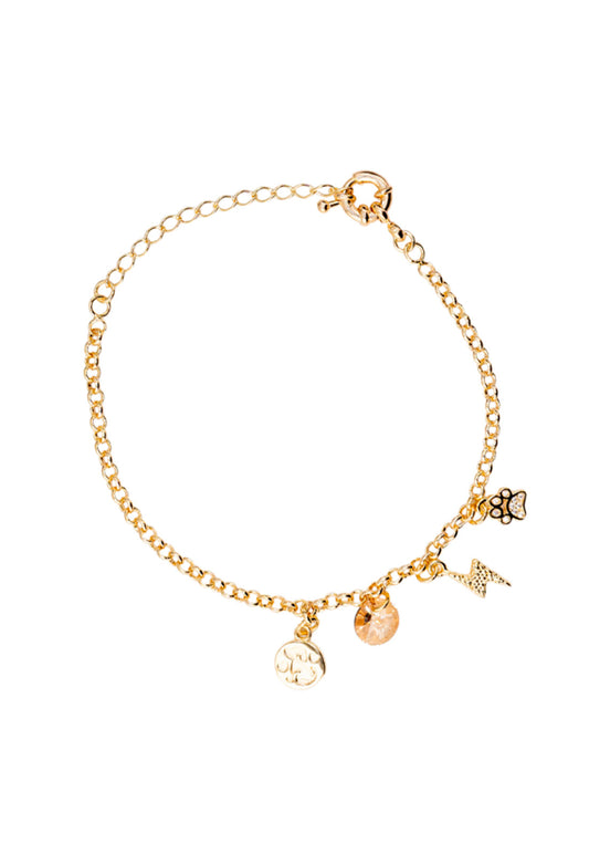 Pulsera Cloe Gold Con Baño de Oro 24k y Cristales Genuinos Golden Shadow