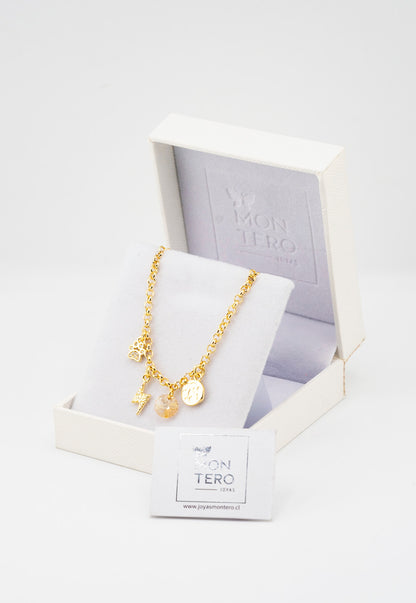Pulsera Cloe Gold Con Baño de Oro 24k y Cristales Genuinos Golden Shadow