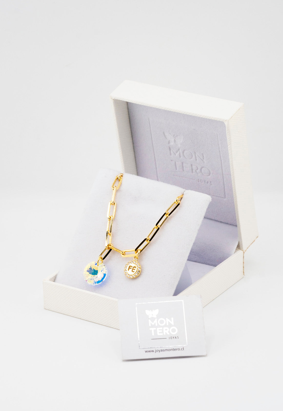 Pulsera Esperanza Gold Con Baño de Oro 24k y Cristale Genuinos Aurora Boreal