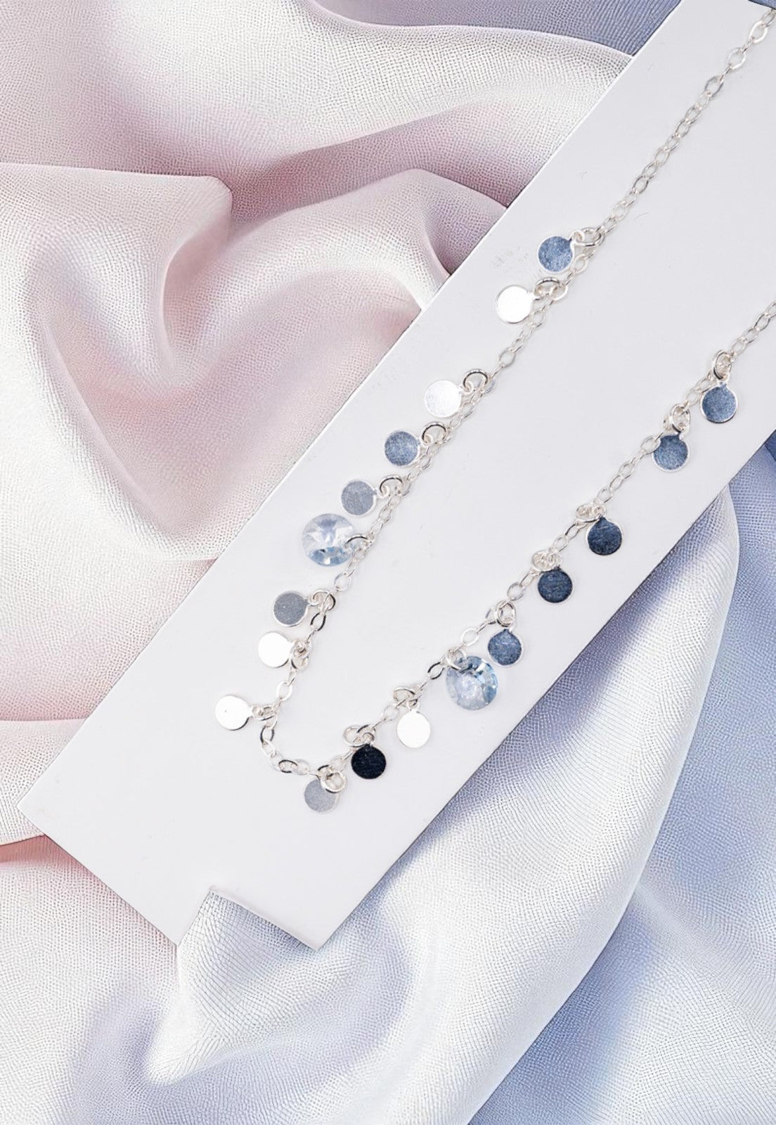 Collar Rumania Plata 925 Cristal Genuino Blue Shade