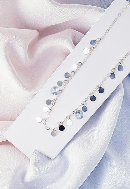 Collar Rumania Plata 925 Cristal Genuino Blue Shade