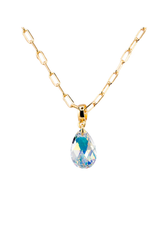 Collar Chiara Palermo Gold 24K Cristal Genuino Aurora Boreal