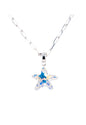 Collar Chiara Sicilia Baño Oro Blanco Cristal Genuino Aurora Boreal