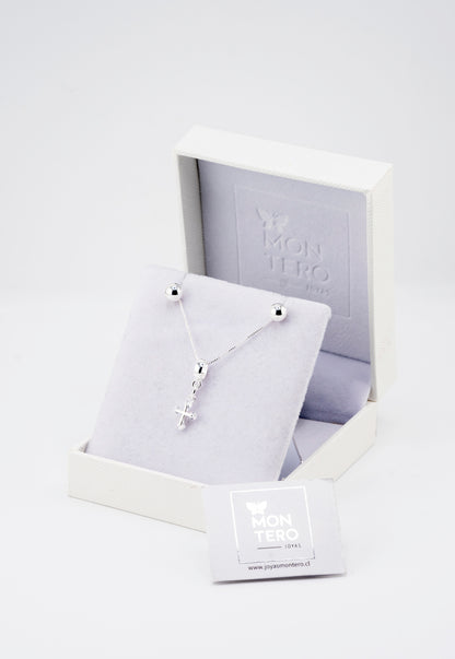 Conjunto Noah Baño de Oro Blanco y Microcircones Blancos