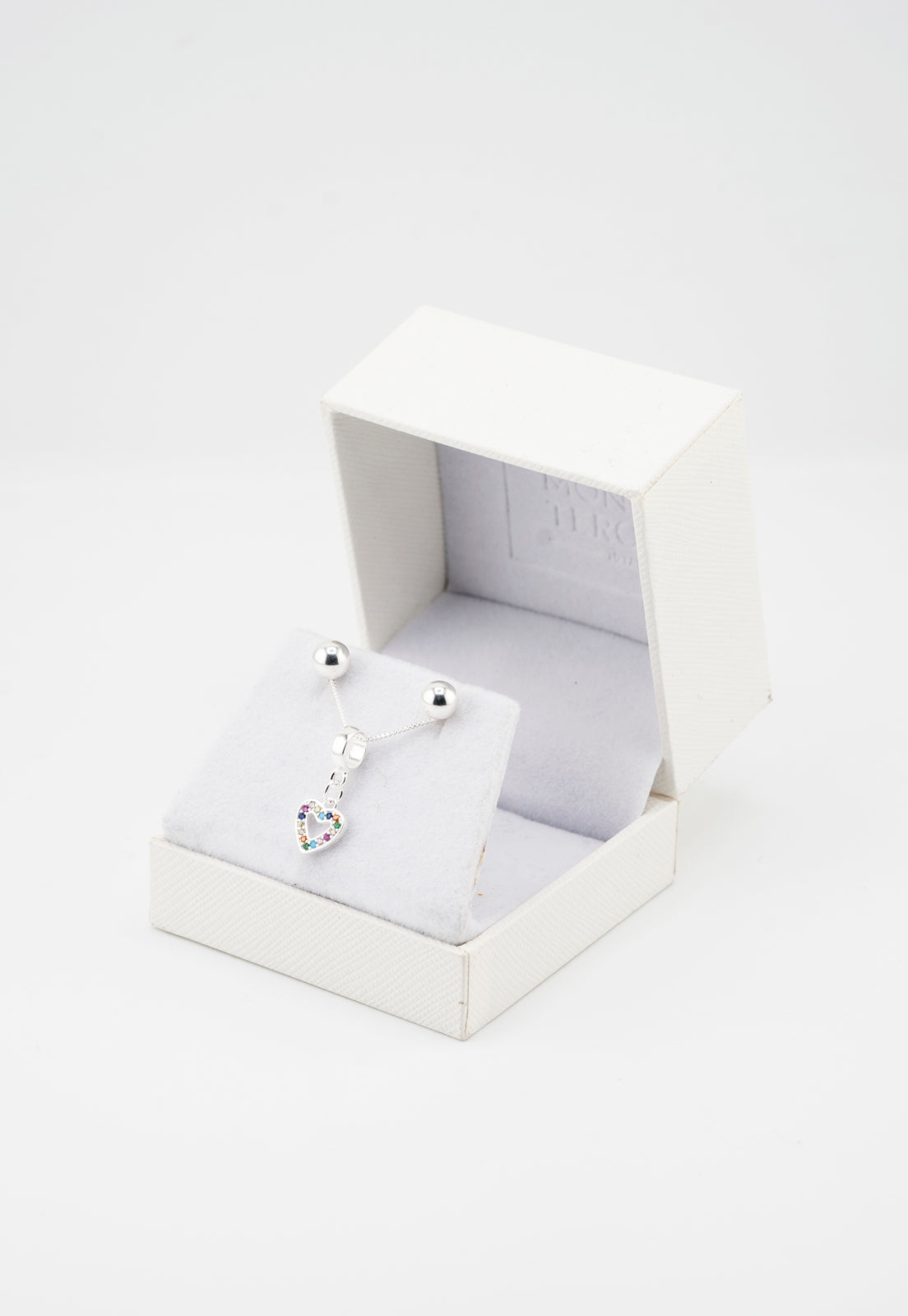 Conjunto Leia Baño de Oro Blanco y Microcircones de Colores