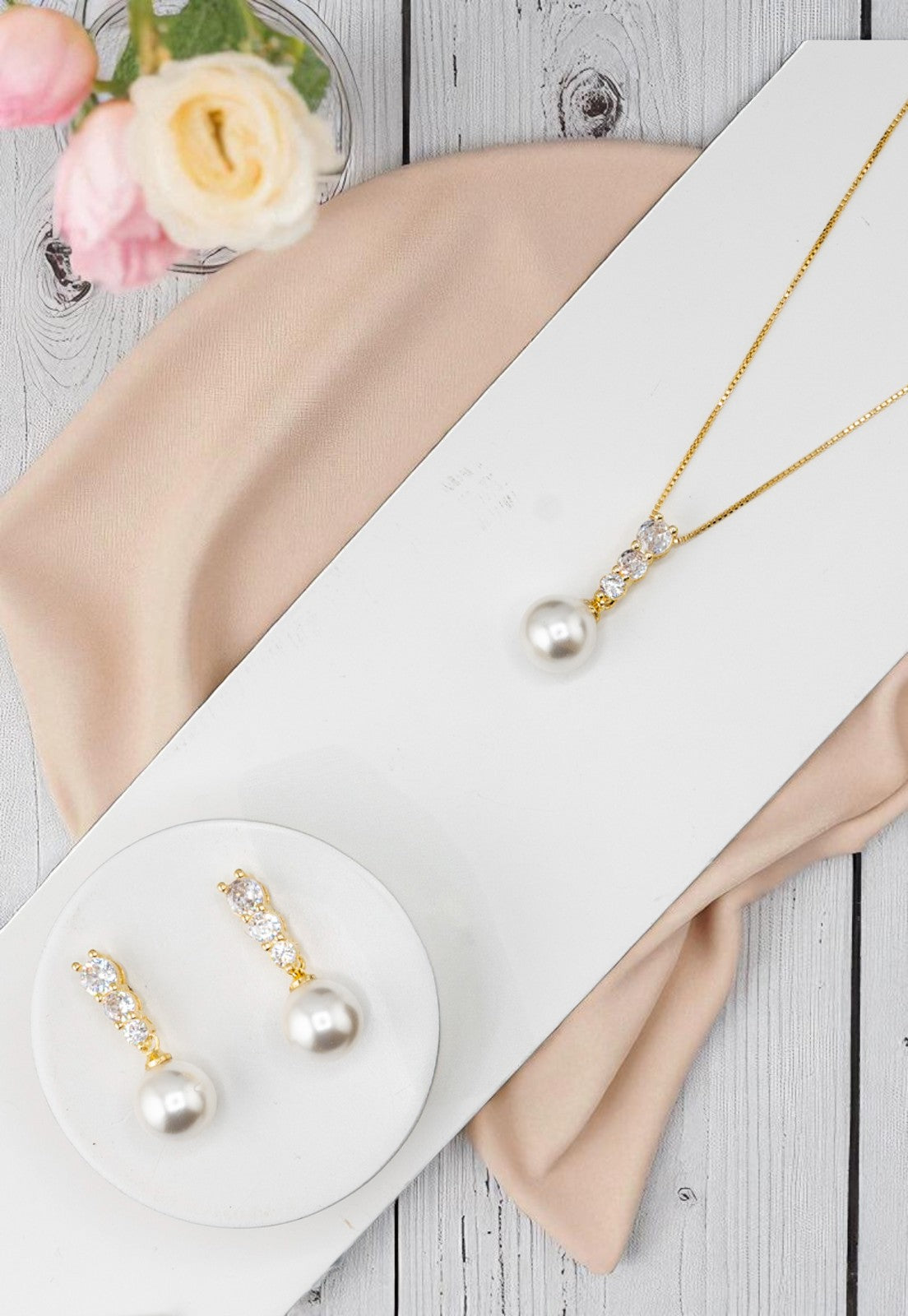 Conjunto Estefania Gold 24K Perla Organica