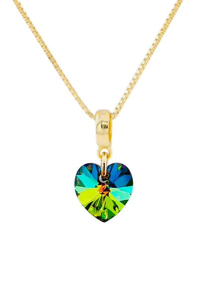 Collar Romance Gold 24K Cristal Genuino Vitral Medium