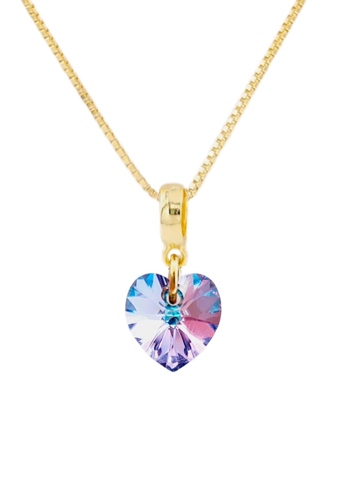 Collar Romance Gold 24k Cristal Genuino Vitral Light