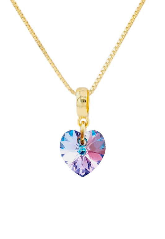 Collar Romance Gold 24k Cristal Genuino Vitral Light