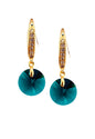 Aros Aurora Gold 24K Cristal Genuino Emerald