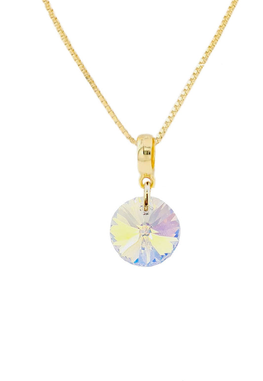 Collar Aurora Gold 24K Cristal Genuino Aurora Boreal