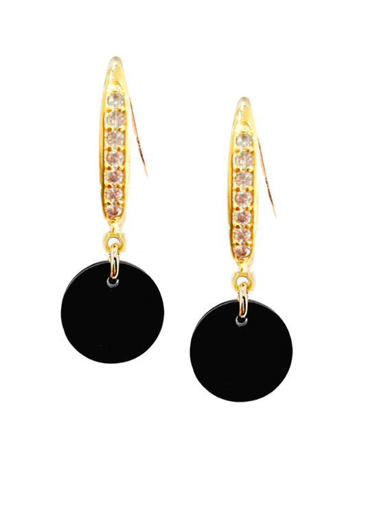 Aros Aurora Gold 24K Cristal Genuino Jet