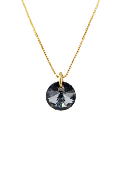 Collar Punto de Luz Gold 24K Cristal Genuino Silver Night