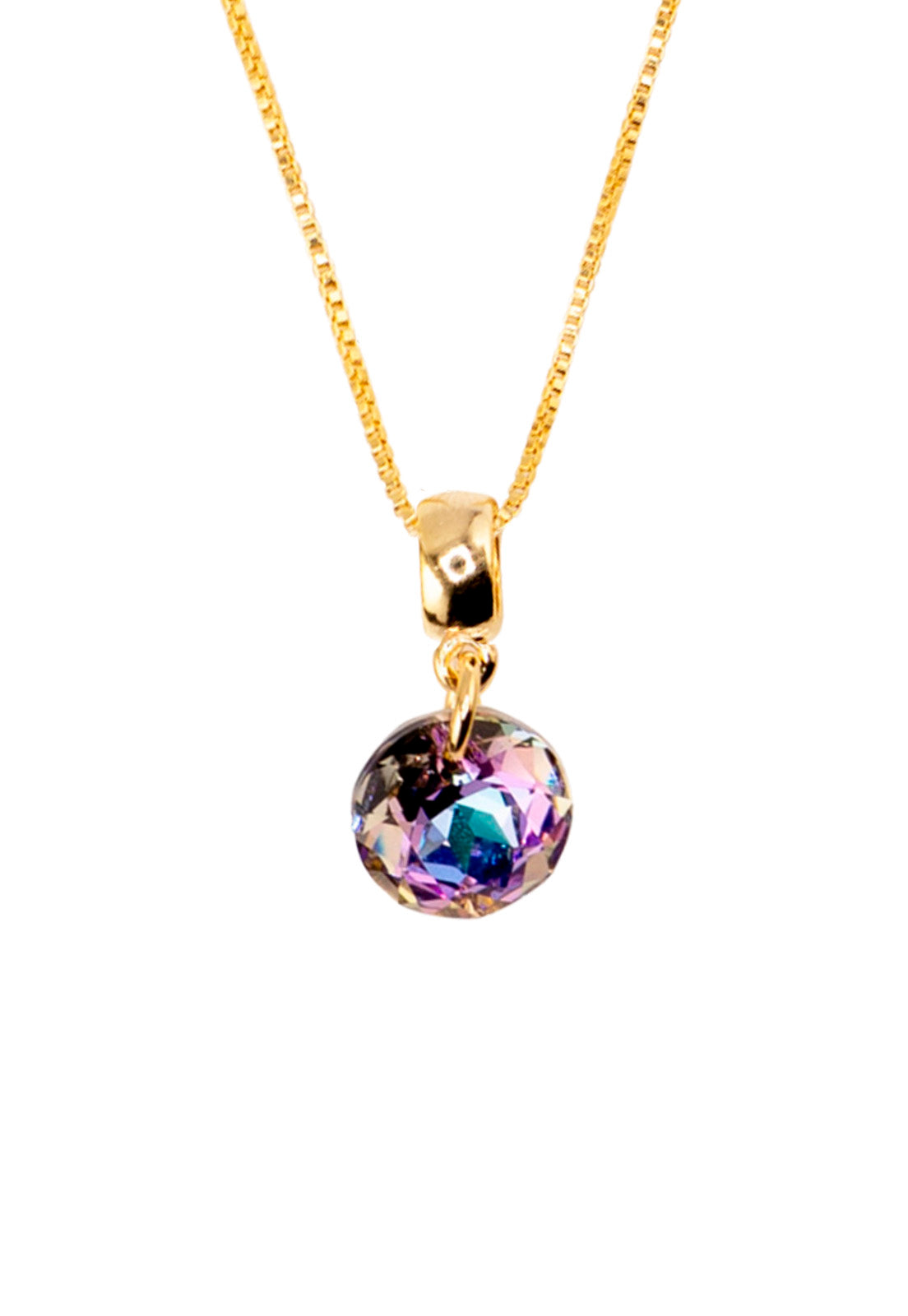 Collar Bali Gold 24k Cristal Genuino Vitral Light