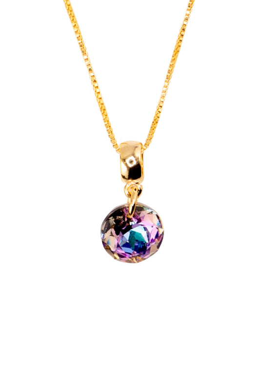 Collar Bali Gold 24k Cristal Genuino Vitral Light
