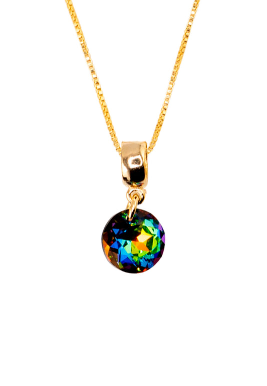 Collar Bali Gold 24k Cristal Genuino Vitral Medium