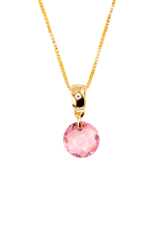 Collar Bali Gold 24k Cristal Genuino Light Rose
