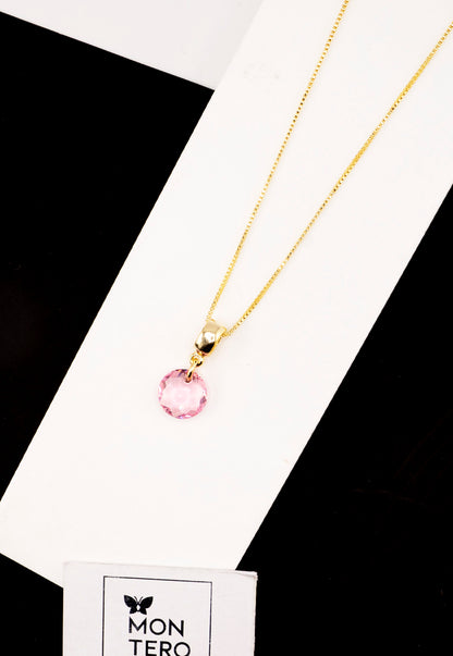Collar Bali Gold 24k Cristal Genuino Light Rose