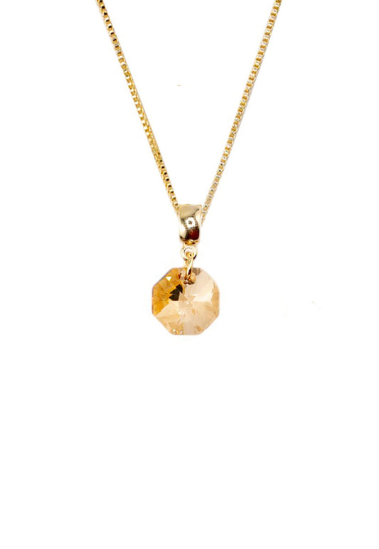 Colgante Lucia Gold 24K Cristal Genuino Golden Shadow