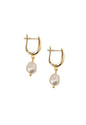 Aros Ines Gold Baño de Oro 24k y Perlas Naturales