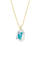 Collar Gota de Luz Gold 24K Cristal Genuino Aurora Boreal
