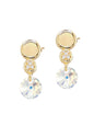 Aros Punto de Luz Gold 24K Cristal Genuino Aurora Boreal