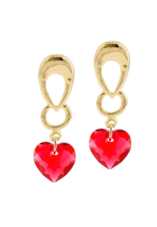 Aros Amor Gold 24K Cristal Genuino Scarleth