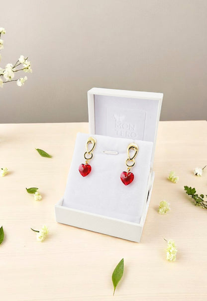 Aros Amor Gold 24K Cristal Genuino Scarleth