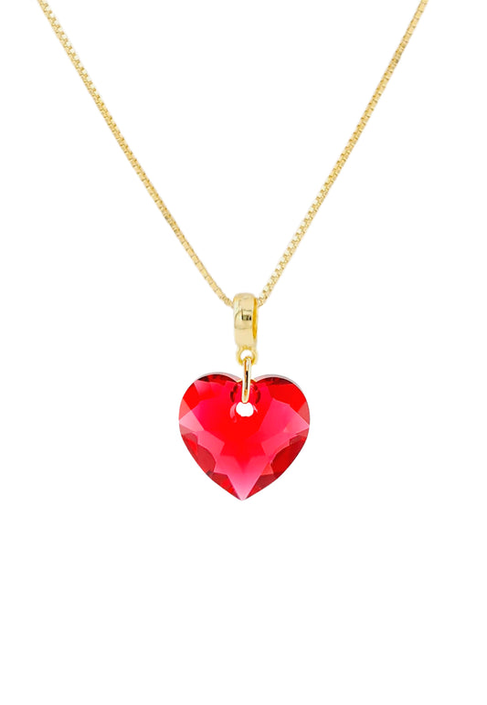 Collar Amor Gold 24K Cristal Genuino Siam