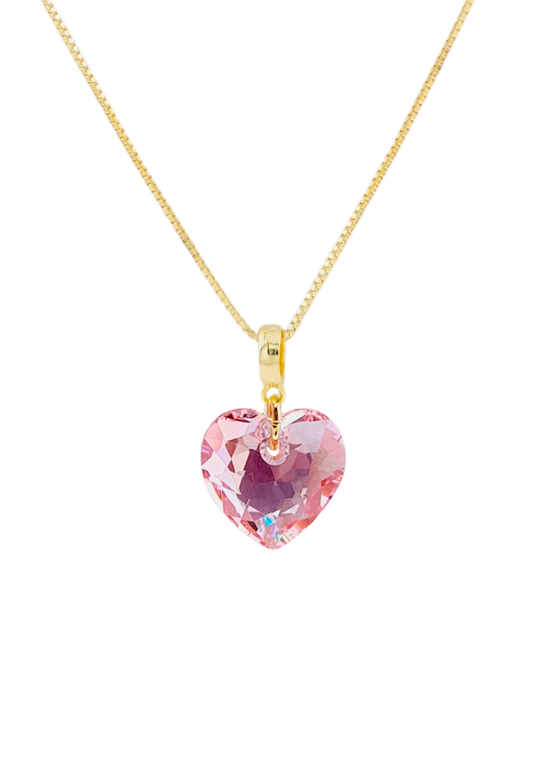Collar Amor Gold 24K Cristal Genuino Rose