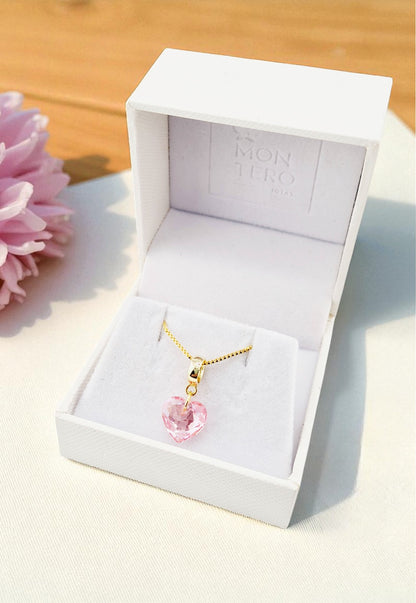 Collar Amor Gold 24K Cristal Genuino Rose