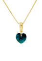 Collar Romance Gold 24k Cristal Genuino Emerald Shimmer