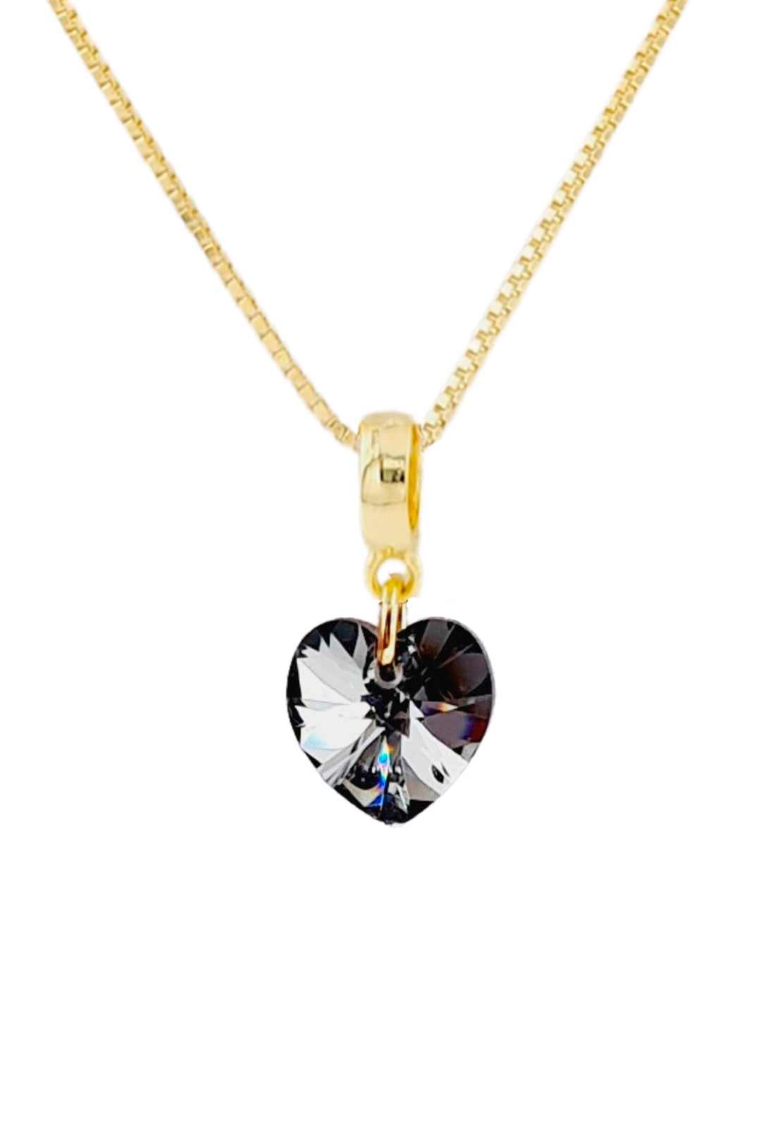Collar Romance Gold 24K Cristal Genuino Silver Night