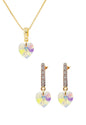 Conjunto Romance Gold 24K Cristal Genuino Aurora Boreal