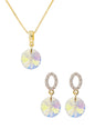 Conjunto Madrid Gold 24K Cristal Genuino Aurora Boreal