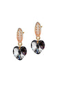 Aros Romance Gold 24K Cristale Genuino Silver Night