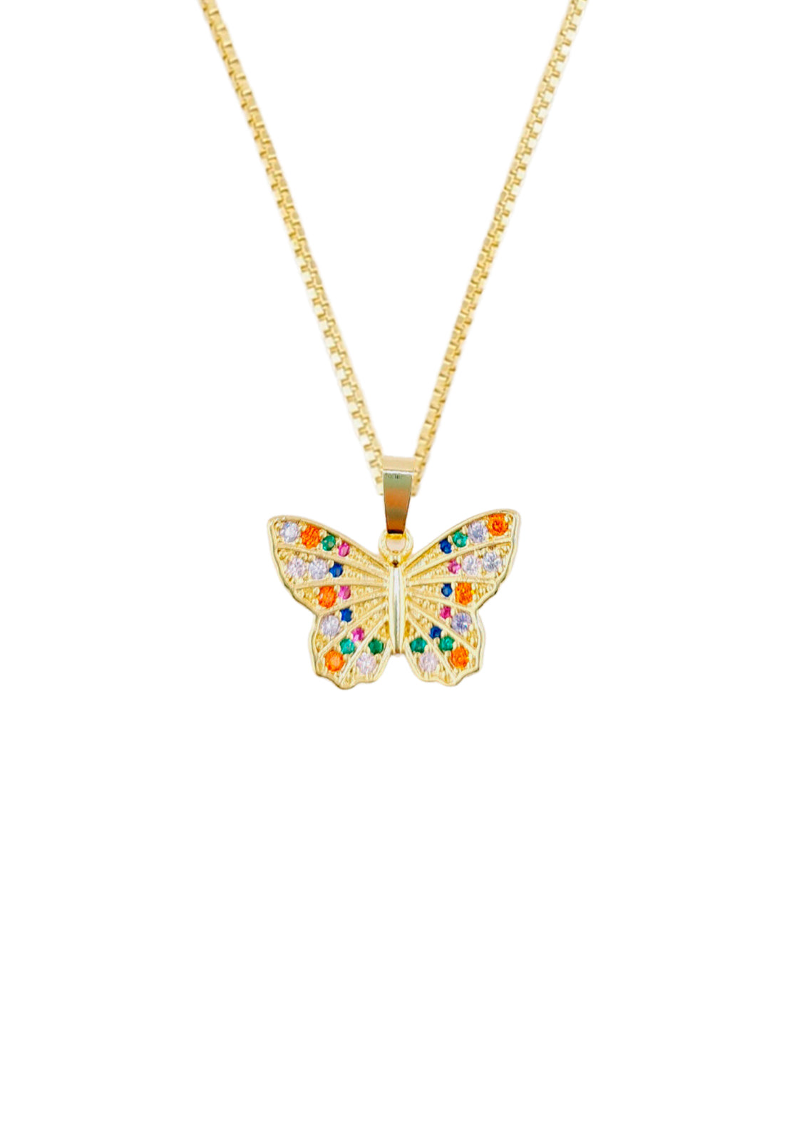 Collar Mariposa Microcircones Baño de Oro 24k